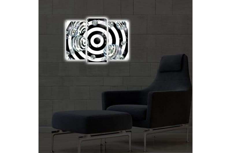Dekorativ Canvasmålning LED-belysning 3 Delar - Flerfärgad - Inredning - Tavlor & posters - Canvastavla