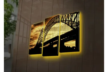 Dekorativ Canvasmålning LED-belysning 3 Delar - Flerfärgad - Inredning - Tavlor & posters - Canvastavla