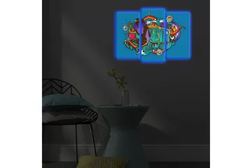 Dekorativ Canvasmålning LED-belysning 3 Delar - Flerfärgad - Inredning - Tavlor & posters - Canvastavla