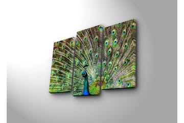 Dekorativ Canvasmålning LED-belysning 3 Delar - Flerfärgad - Inredning - Tavlor & posters - Canvastavla