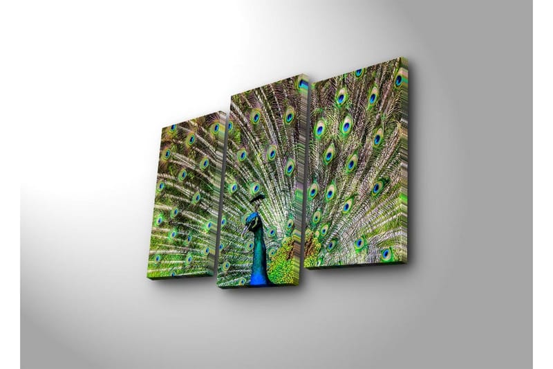 Dekorativ Canvasmålning LED-belysning 3 Delar - Flerfärgad - Inredning - Tavlor & posters - Canvastavla