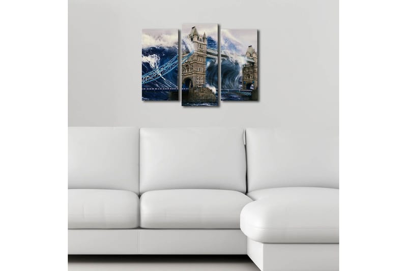 Dekorativ Canvasmålning LED-belysning 3 Delar - Flerfärgad - Inredning - Tavlor & posters - Canvastavla