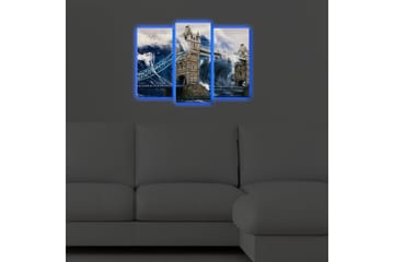Dekorativ Canvasmålning LED-belysning 3 Delar - Flerfärgad - Inredning - Tavlor & posters - Canvastavla