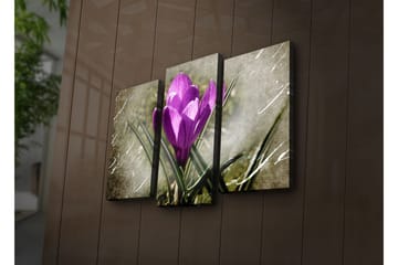 Dekorativ Canvasmålning LED-belysning 3 Delar - Flerfärgad - Inredning - Tavlor & posters - Canvastavla