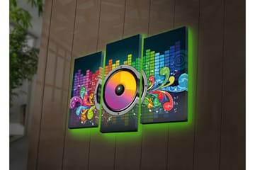 Dekorativ Canvasmålning LED-belysning 3 Delar - Flerfärgad - Inredning - Tavlor & posters - Canvastavla