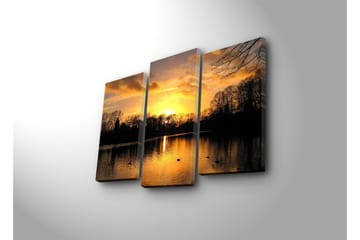 Dekorativ Canvasmålning LED-belysning 3 Delar - Flerfärgad - Inredning - Tavlor & posters - Canvastavla