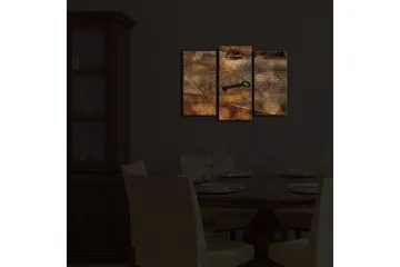 Dekorativ Canvasmålning LED-belysning 3 Delar - Flerfärgad - Inredning - Tavlor & posters - Canvastavla