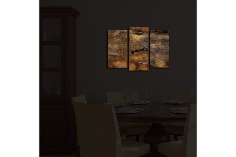 Dekorativ Canvasmålning LED-belysning 3 Delar - Flerfärgad - Inredning - Tavlor & posters - Canvastavla