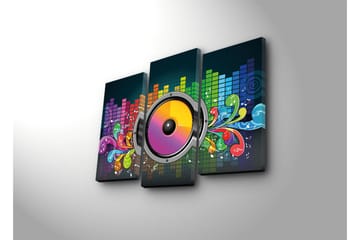 Dekorativ Canvasmålning LED-belysning 3 Delar - Flerfärgad - Inredning - Tavlor & posters - Canvastavla