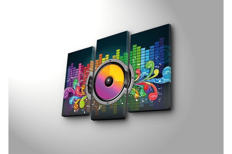Dekorativ Canvasmålning LED-belysning 3 Delar - Flerfärgad - Inredning - Tavlor & posters - Canvastavla