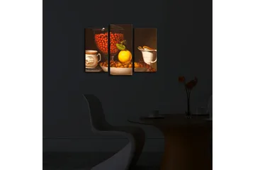 Dekorativ Canvasmålning LED-belysning 3 Delar - Flerfärgad - Inredning - Tavlor & posters - Canvastavla