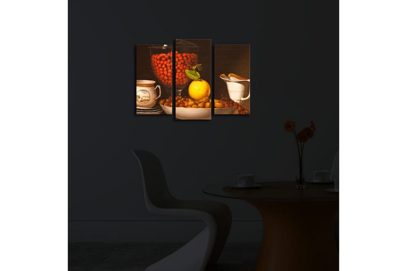 Dekorativ Canvasmålning LED-belysning 3 Delar - Flerfärgad - Inredning - Tavlor & posters - Canvastavla