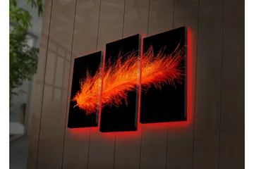 Dekorativ Canvasmålning LED-belysning 3 Delar - Flerfärgad - Inredning - Tavlor & posters - Canvastavla