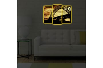 Dekorativ Canvasmålning LED-belysning 3 Delar - Flerfärgad - Inredning - Tavlor & posters - Canvastavla