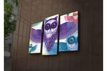 Dekorativ Canvasmålning LED-belysning 3 Delar - Flerfärgad - Inredning - Tavlor & posters - Canvastavla