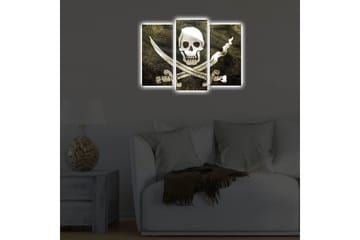 Dekorativ Canvasmålning LED-belysning 3 Delar - Flerfärgad - Inredning - Tavlor & posters - Canvastavla