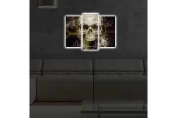 Dekorativ Canvasmålning LED-belysning 3 Delar - Flerfärgad - Inredning - Tavlor & posters - Canvastavla