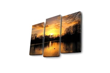 Dekorativ Canvasmålning LED-belysning 3 Delar - Flerfärgad - Inredning - Tavlor & posters - Canvastavla