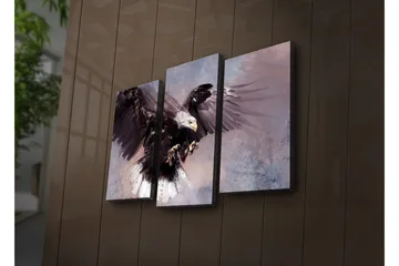 Dekorativ Canvasmålning LED-belysning 3 Delar - Flerfärgad - Inredning - Tavlor & posters - Canvastavla