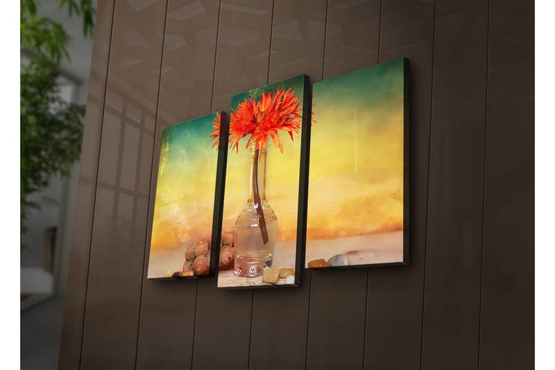 Dekorativ Canvasmålning LED-belysning 3 Delar - Flerfärgad - Inredning - Tavlor & posters - Canvastavla