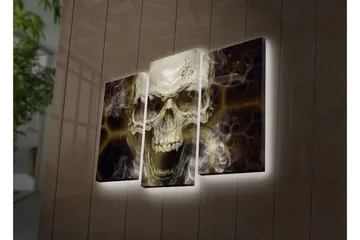 Dekorativ Canvasmålning LED-belysning 3 Delar - Flerfärgad - Inredning - Tavlor & posters - Canvastavla