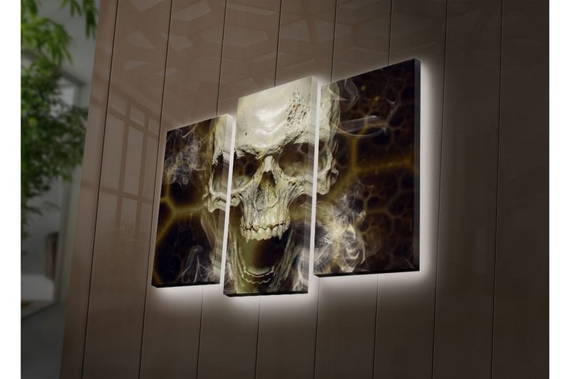 Dekorativ Canvasmålning LED-belysning 3 Delar - Flerfärgad - Inredning - Tavlor & posters - Canvastavla