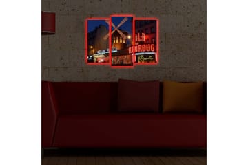 Dekorativ Canvasmålning LED-belysning 3 Delar - Flerfärgad - Inredning - Tavlor & posters - Canvastavla