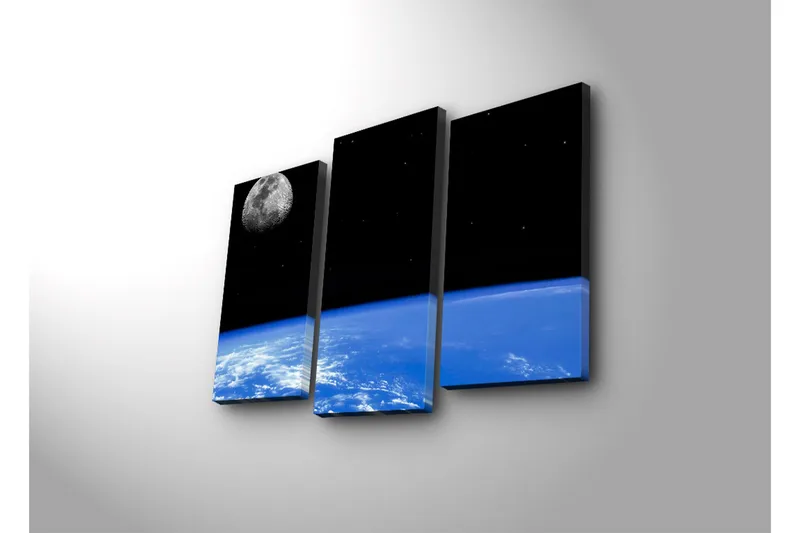 Dekorativ Canvasmålning LED-belysning 3 Delar - Flerfärgad - Inredning - Tavlor & posters - Canvastavla