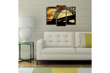 Dekorativ Canvasmålning LED-belysning 3 Delar - Flerfärgad - Inredning - Tavlor & posters - Canvastavla