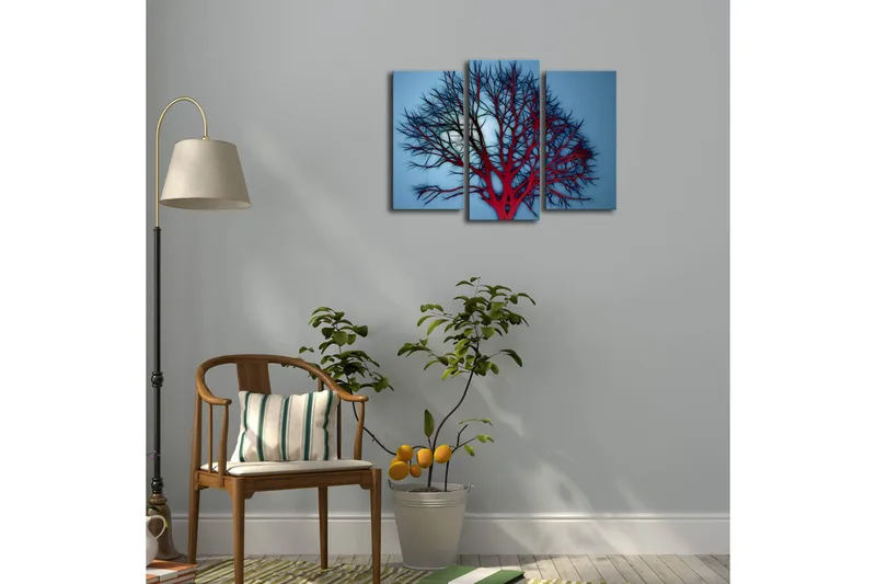 Dekorativ Canvasmålning LED-belysning 3 Delar - Flerfärgad - Inredning - Tavlor & posters - Canvastavla