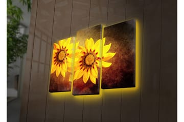 Dekorativ Canvasmålning LED-belysning 3 Delar - Flerfärgad - Inredning - Tavlor & posters - Canvastavla