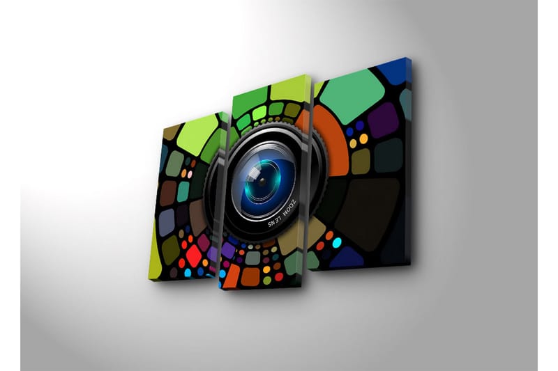 Dekorativ Canvasmålning LED-belysning 3 Delar - Flerfärgad - Inredning - Tavlor & posters - Canvastavla