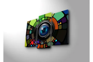 Dekorativ Canvasmålning LED-belysning 3 Delar - Flerfärgad - Inredning - Tavlor & posters - Canvastavla