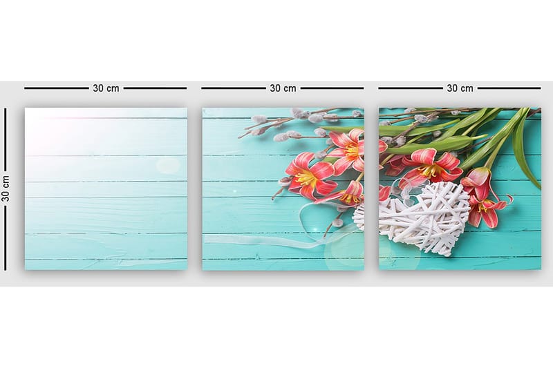 Dekorativ Canvastavla 3-Delar 30x30 cm - Flerfärgad - Inredning - Tavlor & posters - Canvastavla