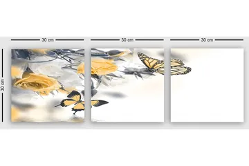 Dekorativ Canvastavla 3-Delar 30x30 cm - Flerfärgad - Inredning - Tavlor & posters - Canvastavla