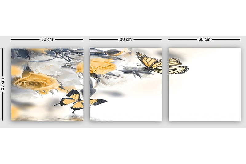 Dekorativ Canvastavla 3-Delar 30x30 cm - Flerfärgad - Inredning - Tavlor & posters - Canvastavla