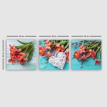 Dekorativ Canvastavla 3-Delar 30x30 cm - Flerfärgad - Inredning - Tavlor & posters - Canvastavla