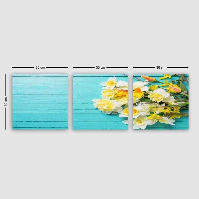 Dekorativ Canvastavla 3-Delar 30x30 cm, Flerfärgad