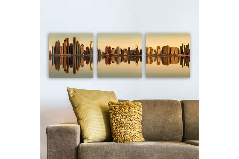 Dekorativ Canvastavla 3-Delar 30x30 cm, Flerfärgad