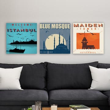 Dekorativ Canvastavla 3-Delar 30x30 cm - Flerfärgad - Inredning - Tavlor & posters - Canvastavla