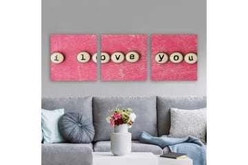 Dekorativ Canvastavla 3-Delar 30x30 cm - Flerfärgad - Inredning - Tavlor & posters - Canvastavla