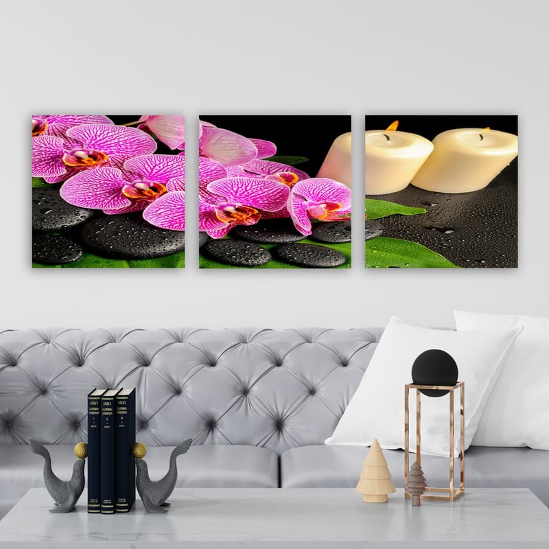 Dekorativ Canvastavla 3-Delar 30x30 cm - Flerfärgad - Inredning - Tavlor & posters - Canvastavla