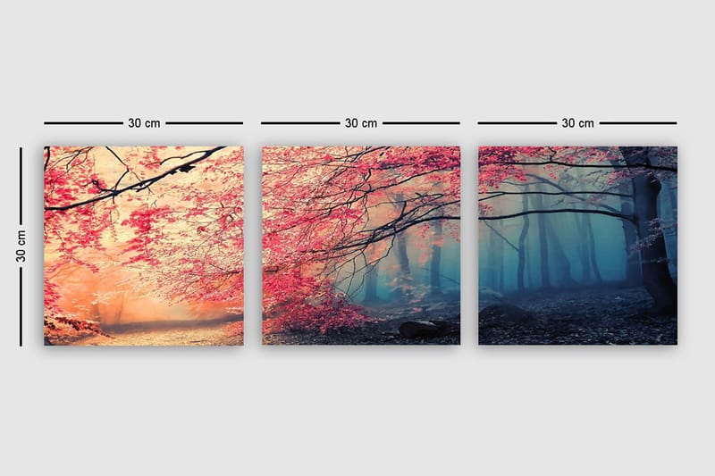 Dekorativ Canvastavla 3-Delar 30x30 cm - Flerfärgad - Inredning - Tavlor & posters - Canvastavla