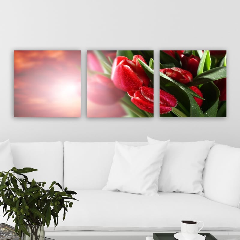 Dekorativ Canvastavla 3-Delar 30x30 cm - Flerfärgad - Inredning - Tavlor & posters - Canvastavla