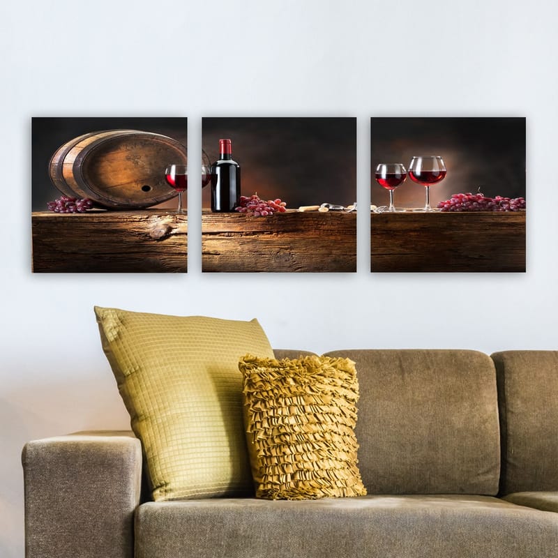 Dekorativ Canvastavla 3-Delar 30x30 cm - Flerfärgad - Inredning - Tavlor & posters - Canvastavla