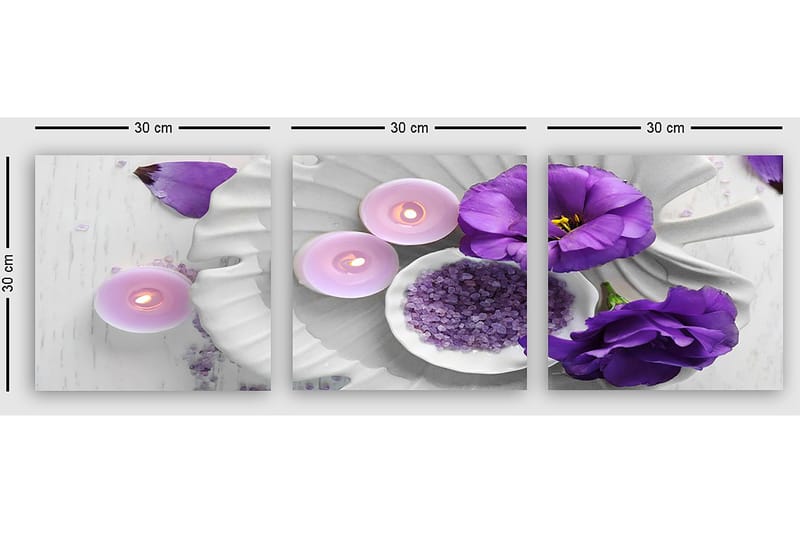 Dekorativ Canvastavla 3-Delar 30x30 cm - Flerfärgad - Inredning - Tavlor & posters - Canvastavla