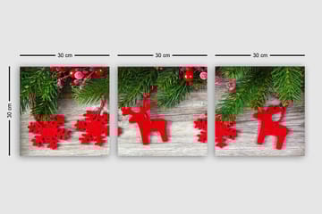 Dekorativ Canvastavla 3-Delar 30x30 cm - Flerfärgad - Inredning - Tavlor & posters - Canvastavla