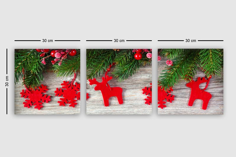 Dekorativ Canvastavla 3-Delar 30x30 cm - Flerfärgad - Inredning - Tavlor & posters - Canvastavla