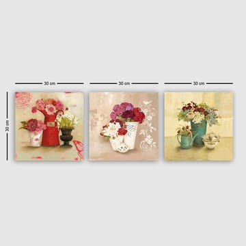 Dekorativ Canvastavla 3-Delar 30x30 cm - Flerfärgad - Inredning - Tavlor & posters - Canvastavla