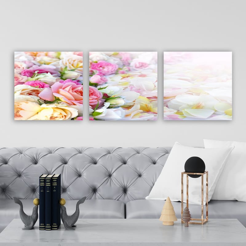 Dekorativ Canvastavla 3-Delar 30x30 cm - Flerfärgad - Inredning - Tavlor & posters - Canvastavla